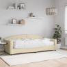 Sofa z materacem do spania, kremowa, 90x200 cm, tkanina