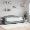 Sofa z materacem, jasnoszara, 90x190 cm, tkanina