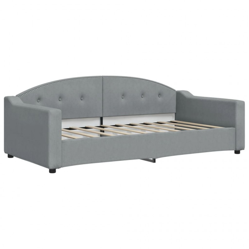 Sofa z materacem, jasnoszara, 90x190 cm, tkanina