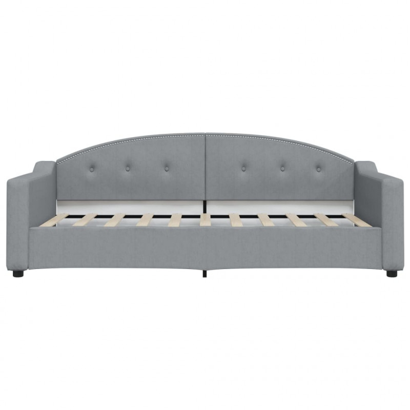 Sofa z materacem, jasnoszara, 90x190 cm, tkanina