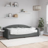 Sofa z materacem, ciemnoszara, 90x190 cm, tkanina