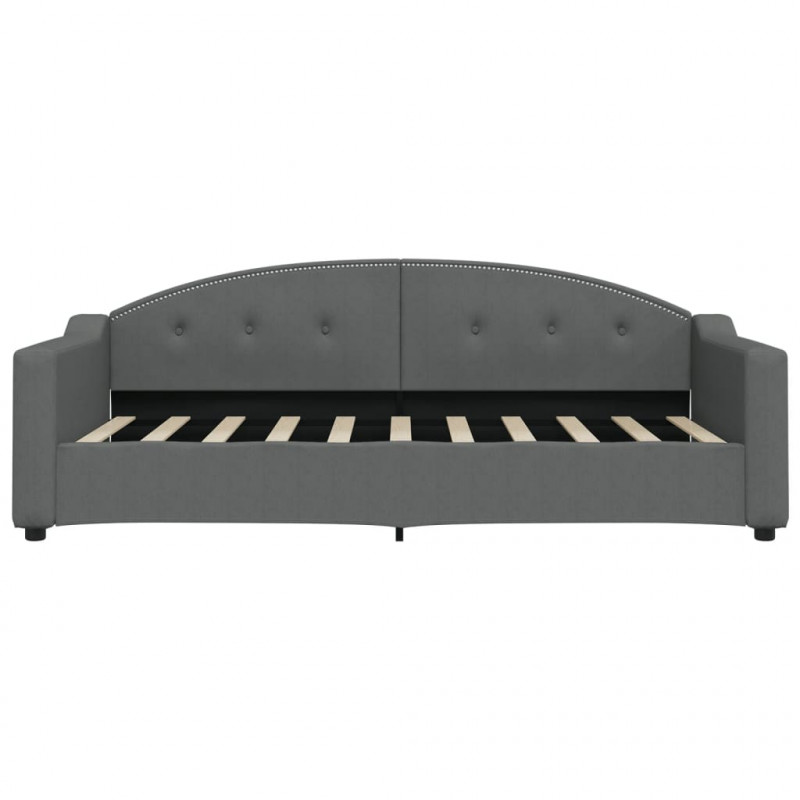 Sofa z materacem, ciemnoszara, 90x190 cm, tkanina