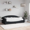 Sofa z materacem, czarna, 90x190 cm, tkanina