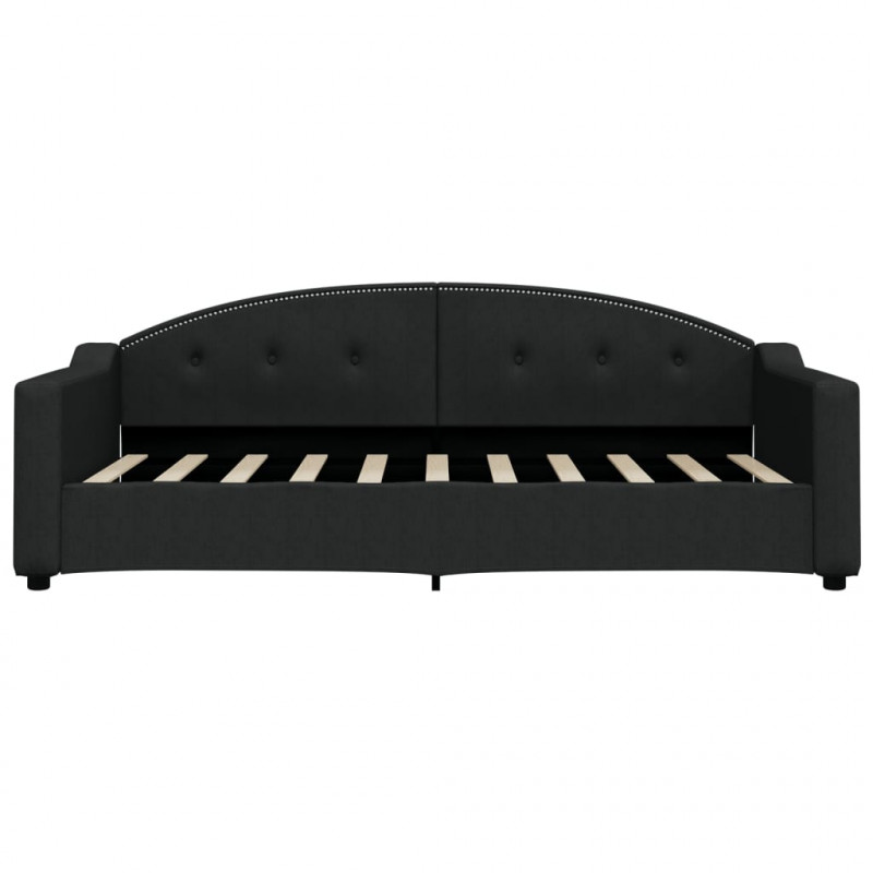 Sofa z materacem, czarna, 90x190 cm, tkanina