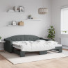 Sofa rozsuwana, ciemnoszara, 90x200 cm, tkanina