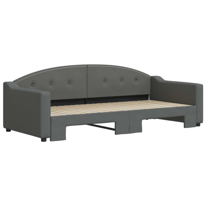 Sofa rozsuwana, ciemnoszara, 90x200 cm, tkanina