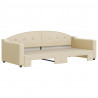 Sofa rozsuwana, kremowa, 90x200 cm, tkanina