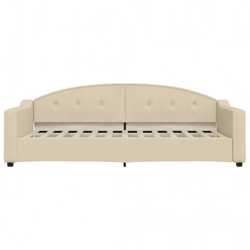 Sofa rozsuwana, kremowa, 90x200 cm, tkanina