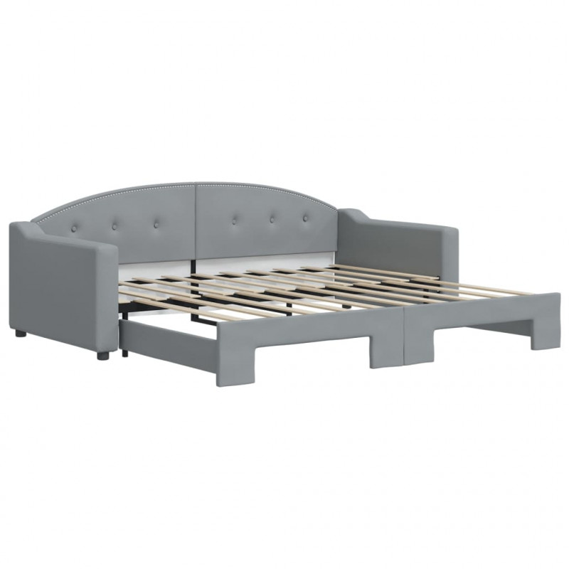 Sofa rozsuwana, jasnoszara, 90x190 cm, tkanina