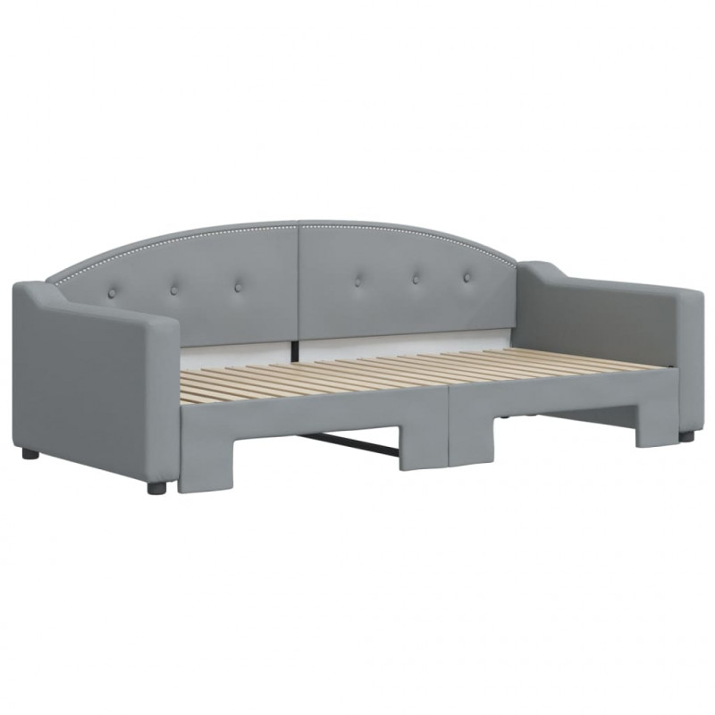Sofa rozsuwana, jasnoszara, 90x190 cm, tkanina