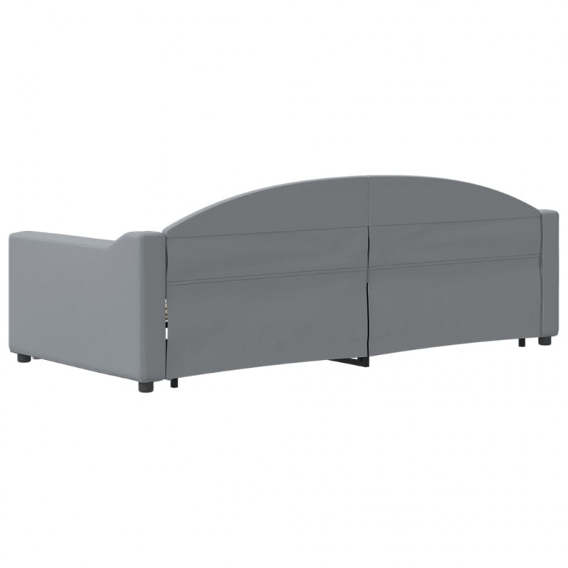 Sofa rozsuwana, jasnoszara, 90x190 cm, tkanina