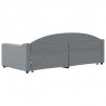 Sofa rozsuwana, jasnoszara, 90x190 cm, tkanina