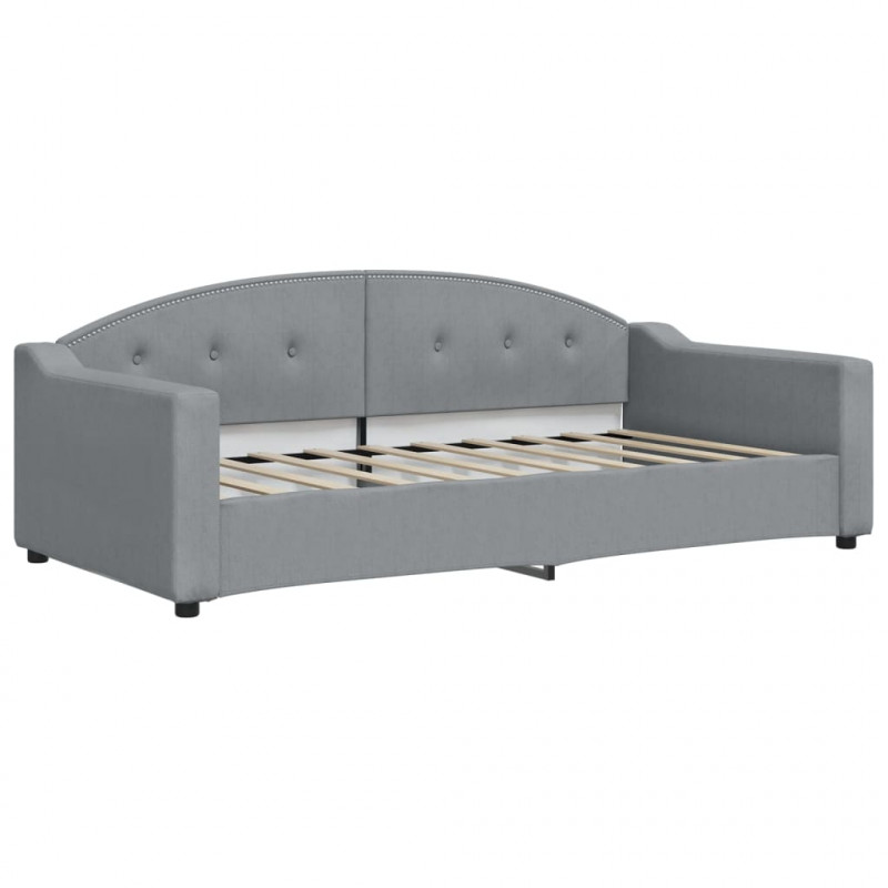 Sofa rozsuwana, jasnoszara, 90x190 cm, tkanina