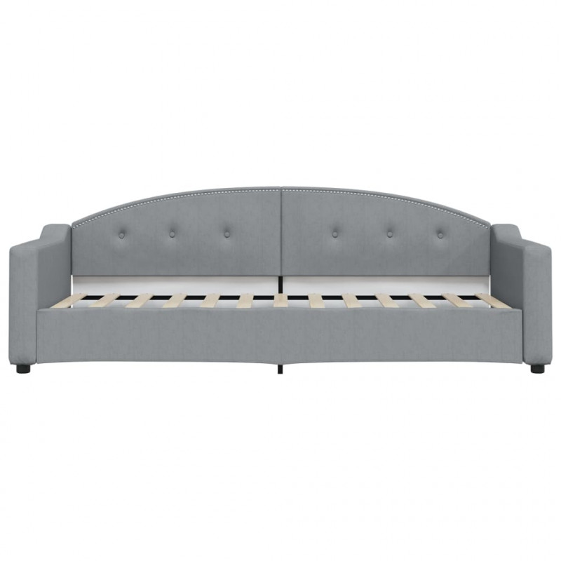 Sofa rozsuwana, jasnoszara, 90x190 cm, tkanina