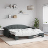 Sofa rozsuwana, ciemnoszara, 90x190 cm, tkanina