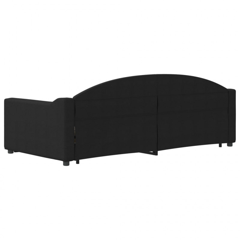 Sofa rozsuwana, czarna, 90x190 cm, tkanina