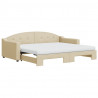 Sofa rozsuwana z materacami, kremowa, 90x200 cm, tkanina
