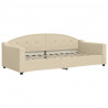 Sofa rozsuwana z materacami, kremowa, 90x200 cm, tkanina