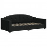 Sofa rozsuwana z szufladami, czarna, 90x190 cm, tkanina