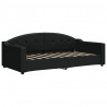 Sofa rozsuwana z szufladami, czarna, 90x190 cm, tkanina
