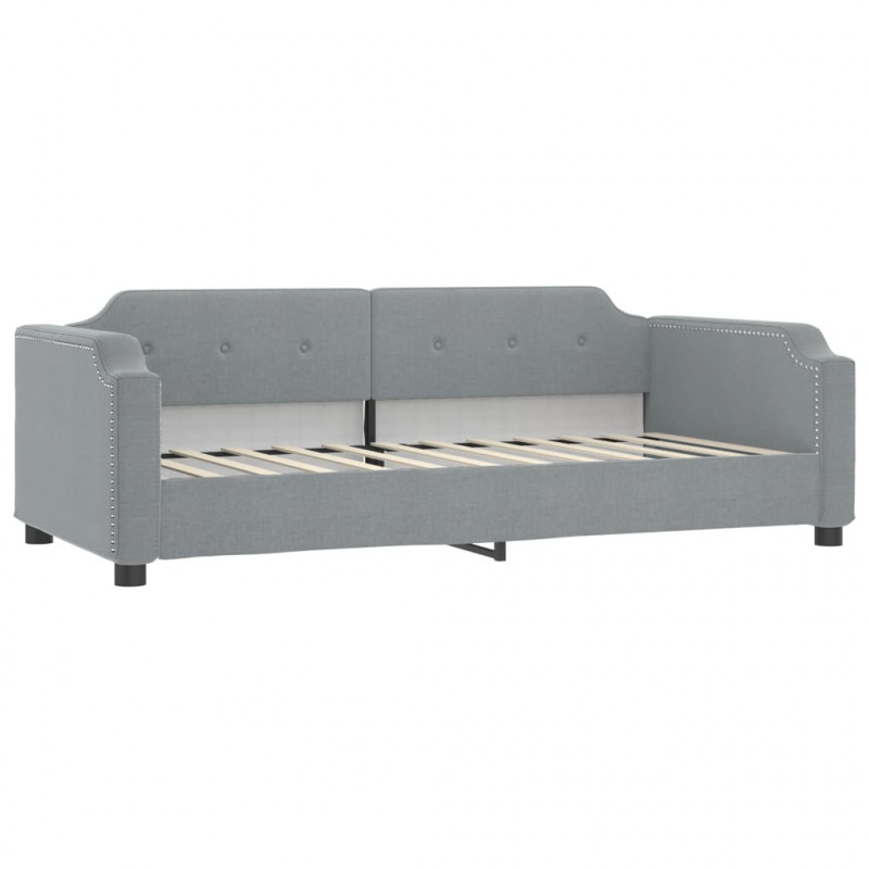 Sofa z materacem do spania, jasnoszara, 100x200 cm, tkanina