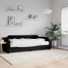Sofa z materacem do spania, czarna, 100x200 cm, tkanina