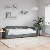 Sofa z materacem, ciemnoszara, 90x190 cm, tkanina
