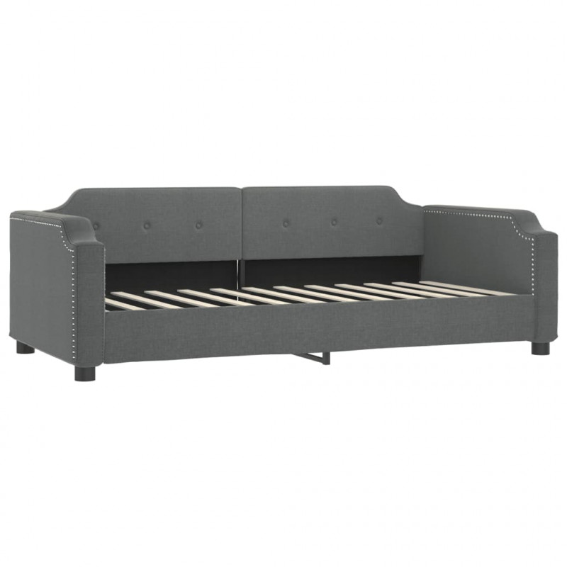 Sofa z materacem, ciemnoszara, 90x190 cm, tkanina