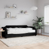Sofa z materacem, czarna, 90x190 cm, tkanina