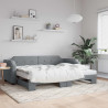 Sofa rozsuwana, jasnoszara, 100x200 cm, tkanina