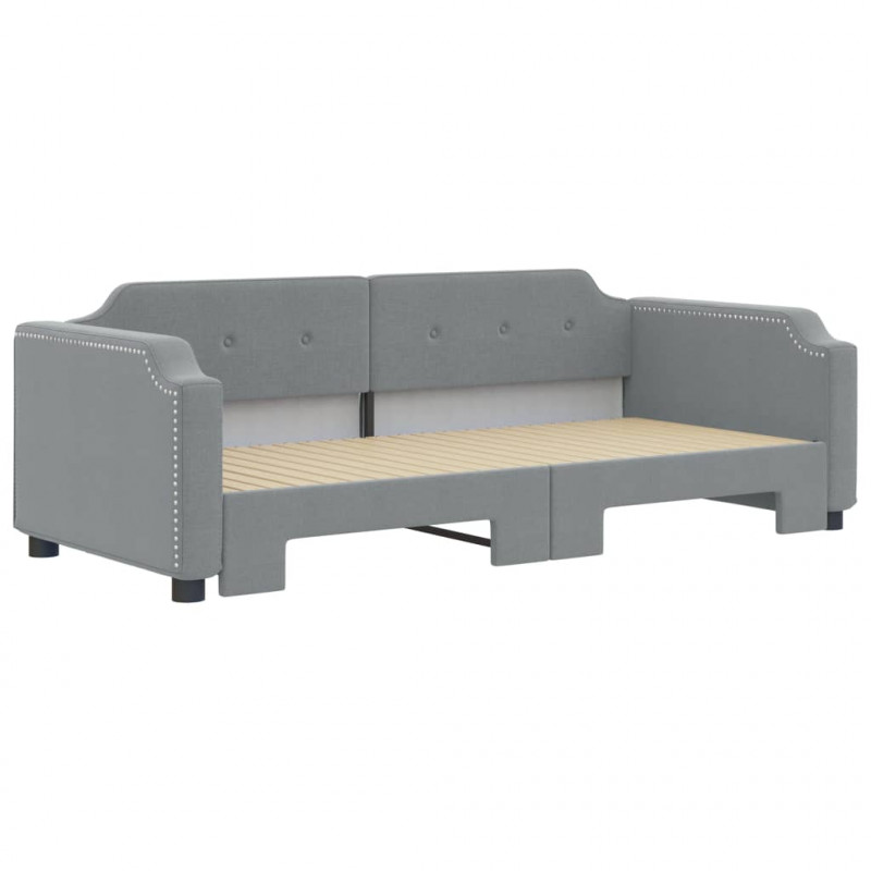 Sofa rozsuwana, jasnoszara, 100x200 cm, tkanina