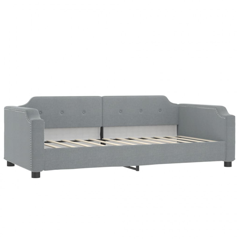 Sofa rozsuwana, jasnoszara, 100x200 cm, tkanina