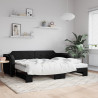 Sofa rozsuwana, czarna, 100x200 cm, tkanina