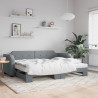 Sofa rozsuwana, jasnoszara, 90x190 cm, tkanina