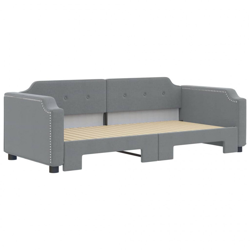 Sofa rozsuwana, jasnoszara, 90x190 cm, tkanina
