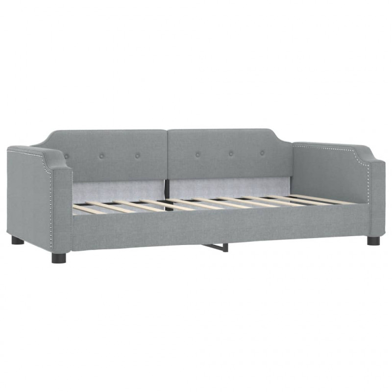 Sofa rozsuwana, jasnoszara, 90x190 cm, tkanina