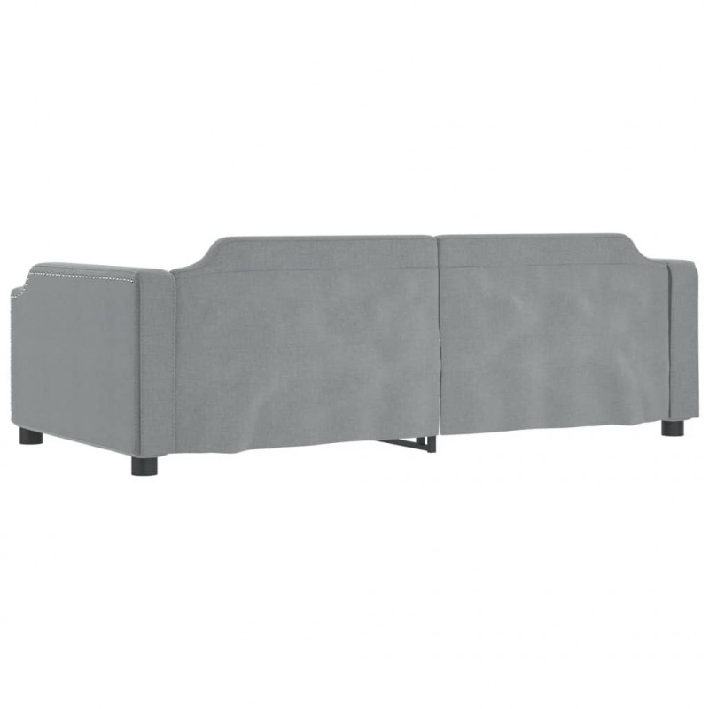 Sofa rozsuwana, jasnoszara, 90x190 cm, tkanina