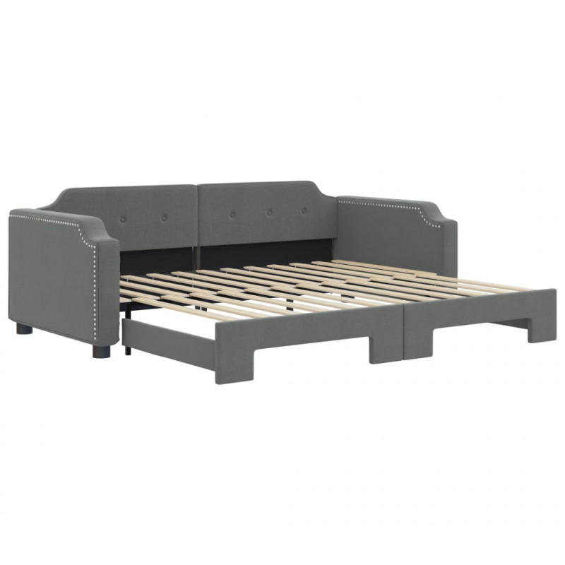 Sofa rozsuwana, ciemnoszara, 90x190 cm, tkanina