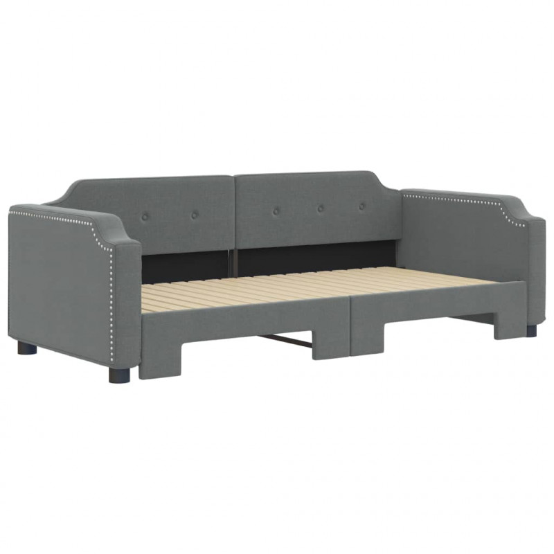 Sofa rozsuwana, ciemnoszara, 90x190 cm, tkanina