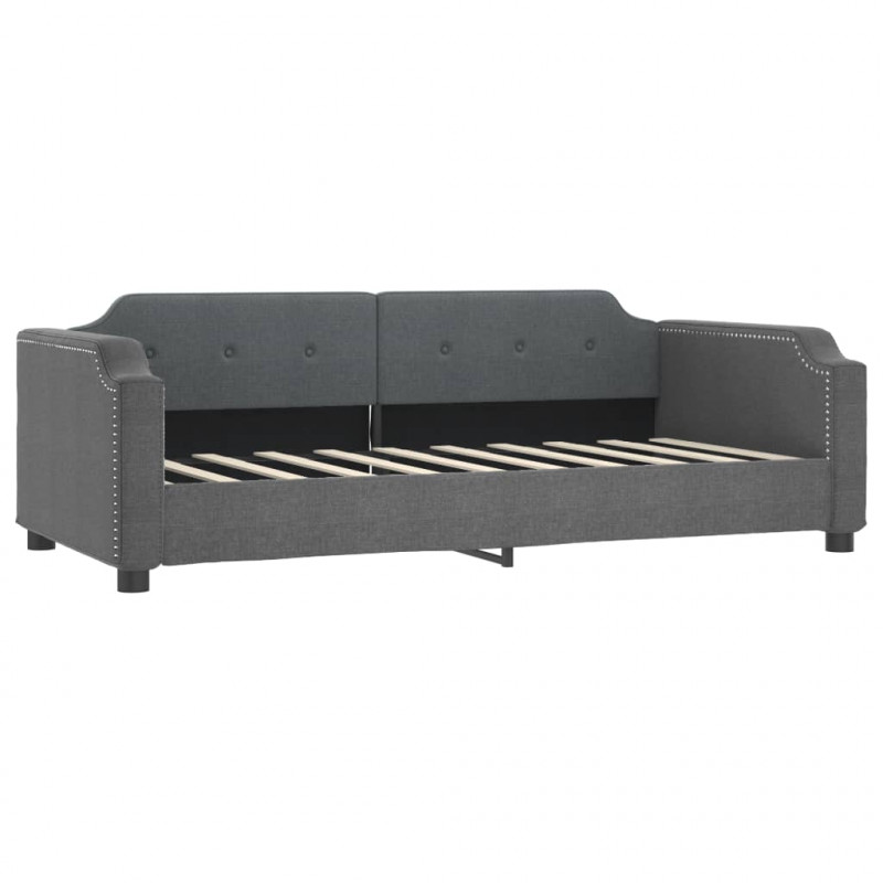 Sofa rozsuwana, ciemnoszara, 90x190 cm, tkanina