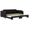 Sofa rozsuwana, czarna, 90x190 cm, tkanina