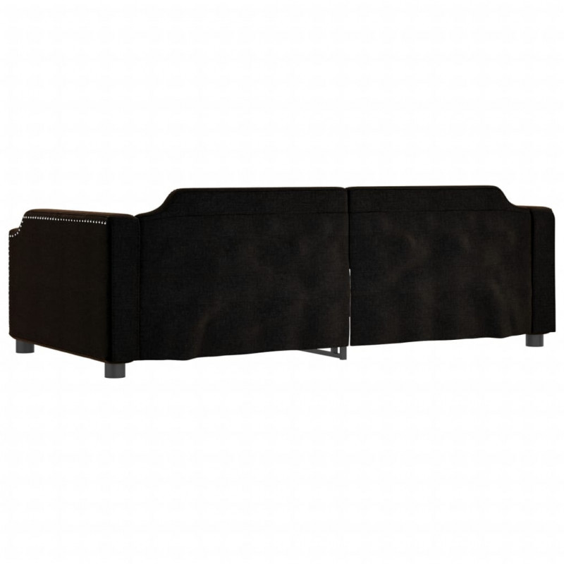 Sofa rozsuwana, czarna, 90x190 cm, tkanina