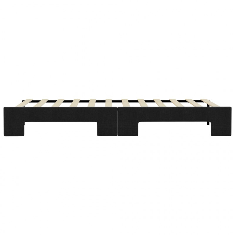 Sofa rozsuwana, czarna, 90x190 cm, tkanina