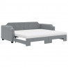 Sofa rozsuwana z materacami, jasnoszara, 100x200 cm, tkanina