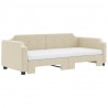 Sofa rozsuwana z materacami, kremowa, 100x200 cm, tkanina
