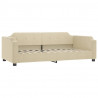 Sofa rozsuwana z materacami, kremowa, 100x200 cm, tkanina