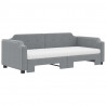 Sofa rozsuwana z materacami, jasnoszara, 90x190 cm, tkanina