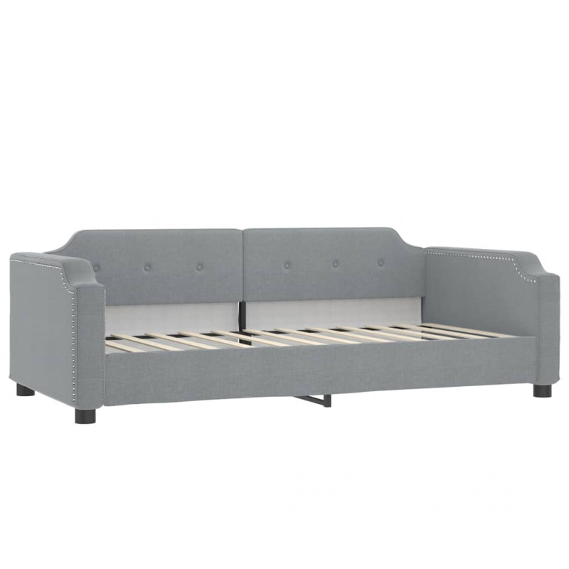 Sofa rozsuwana z materacami, jasnoszara, 90x190 cm, tkanina