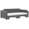 Sofa rozsuwana z materacami, ciemnoszara, 90x190 cm, tkanina