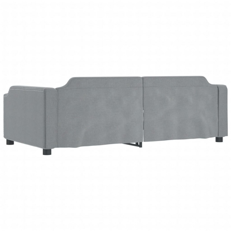 Sofa rozsuwana z szufladami, jasnoszara, 100x200 cm, tkanina